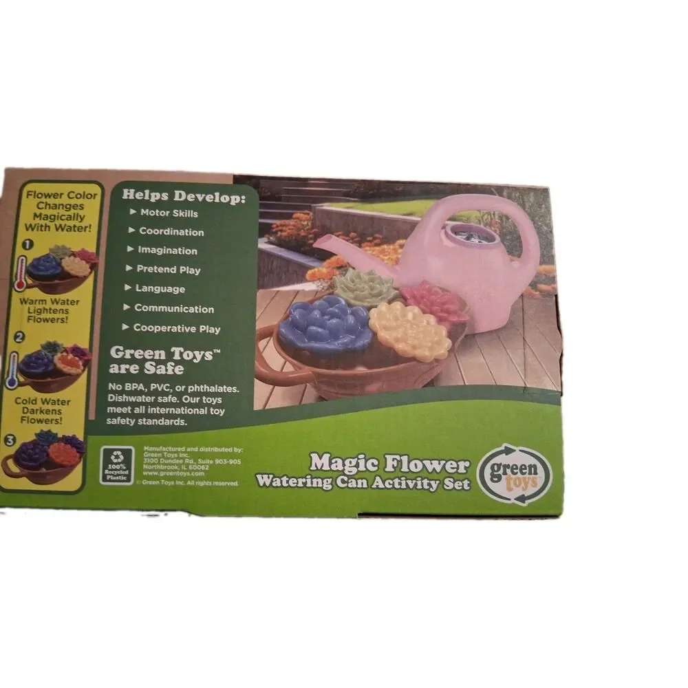 Green Toys Magic Flower Watering Can Activity Toy Set Eco-Friendly Recycled